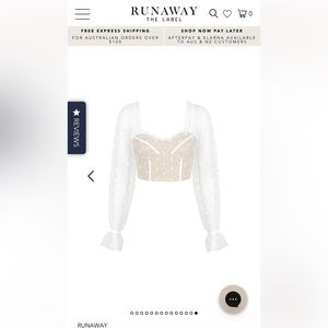 Runaway the Label Chloe Top, White, Small